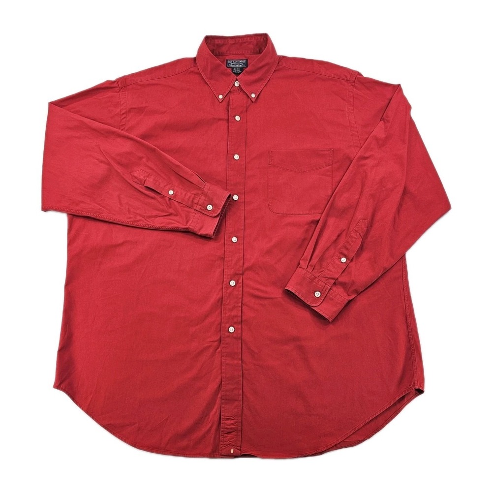 VTG Polo Jeans Co Ralph Lauren Mens Long Sleeve Button Down Shirt Red XLarge Y2K